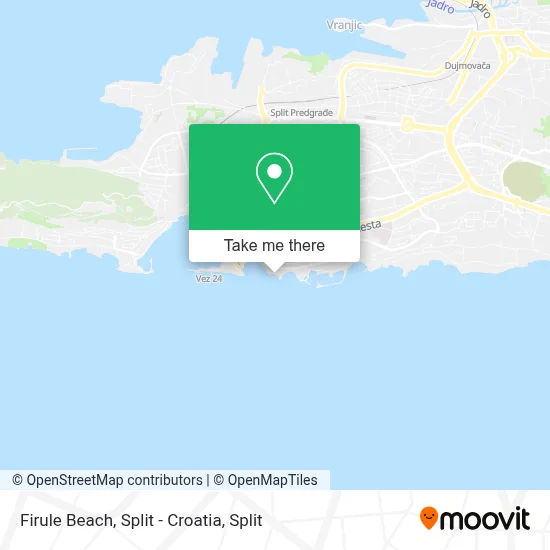 Firule Beach, Split - Croatia map