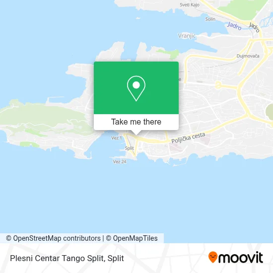 Plesni Centar Tango Split map