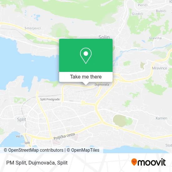 PM Split, Dujmovača map