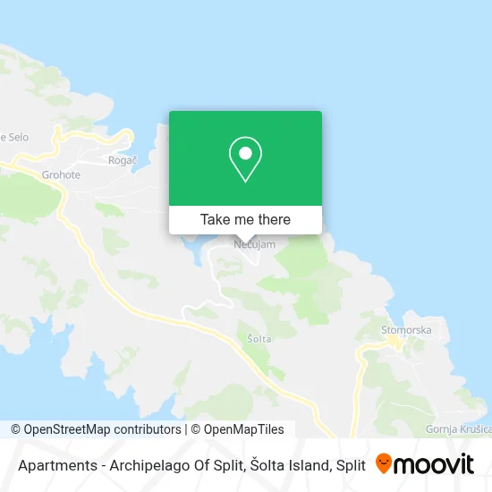 Apartments - Archipelago Of Split, Šolta Island map