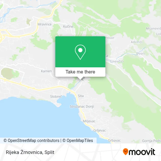 Rijeka Žrnovnica map