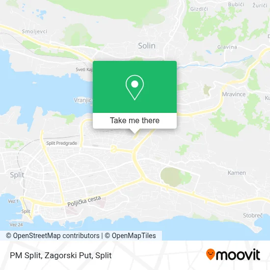 PM Split, Zagorski Put map
