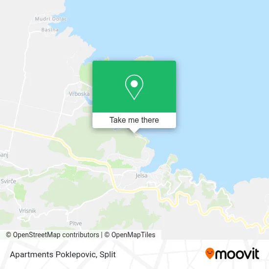 Apartments Poklepovic map