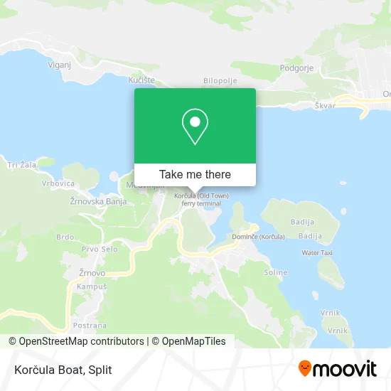 Korčula Boat map