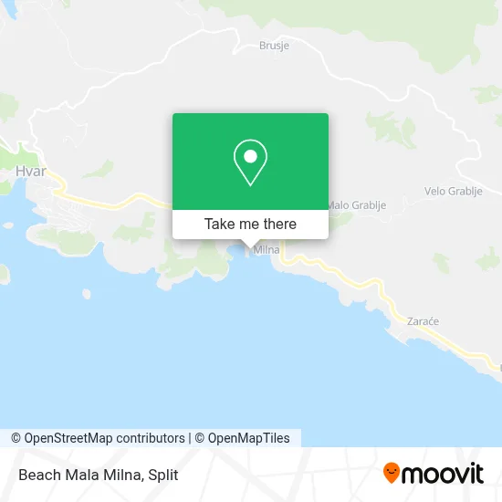 Beach Mala Milna map