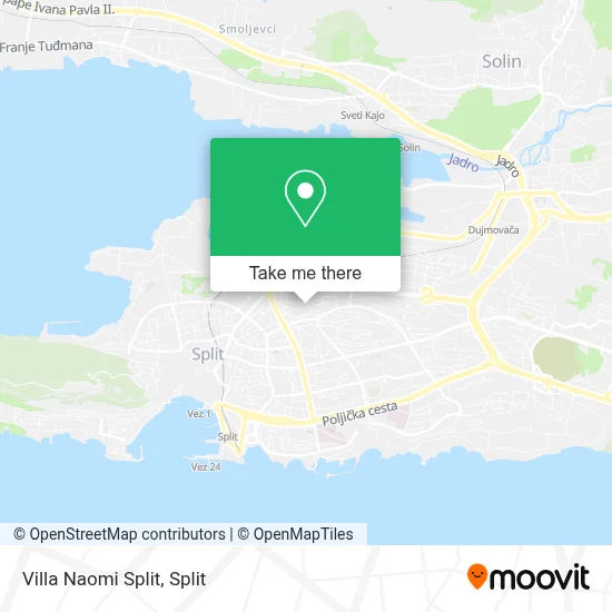 Villa Naomi Split map