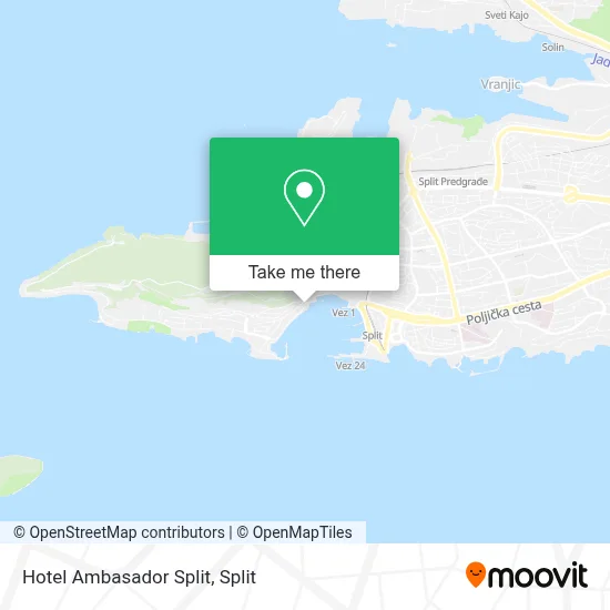 Hotel Ambasador Split map