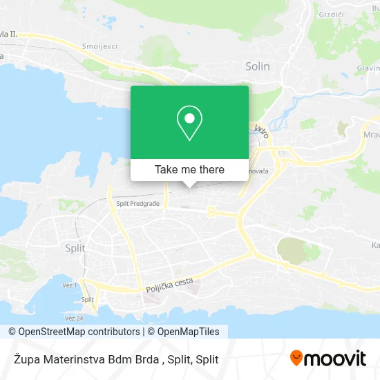 Župa Materinstva Bdm Brda , Split map