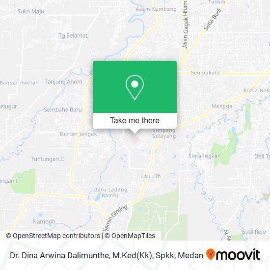 Dr. Dina Arwina Dalimunthe, M.Ked(Kk), Spkk map