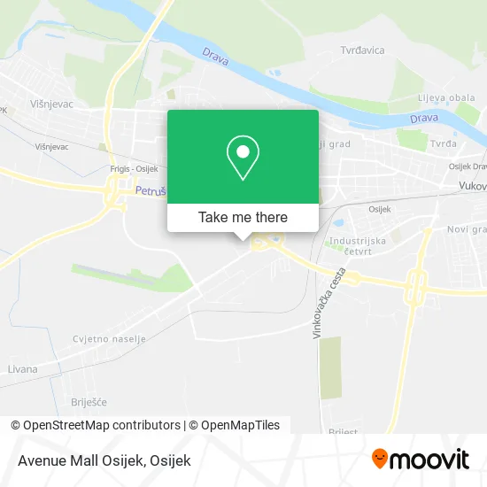 Avenue Mall Osijek map