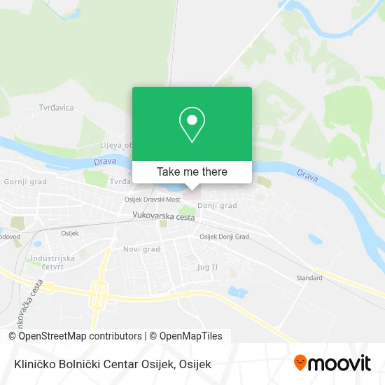 Kliničko Bolnički Centar Osijek map
