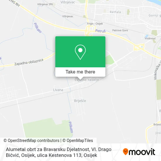 Alumetal obrt za Bravarsku Djelatnost, Vl. Drago Bičvić, Osijek, ulica Kestenova 113 map