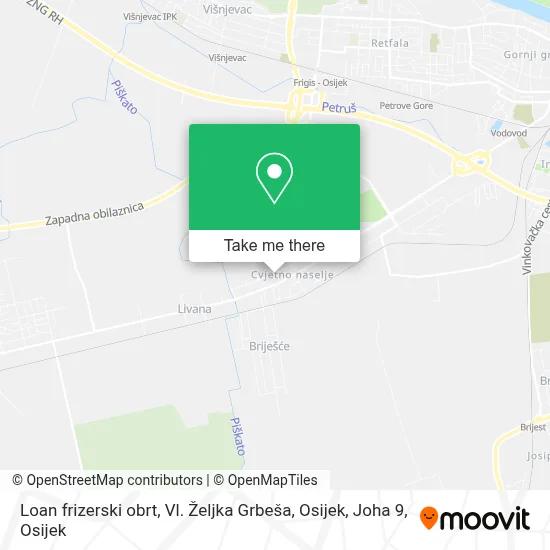 Loan frizerski obrt, Vl. Željka Grbeša, Osijek, Joha 9 map