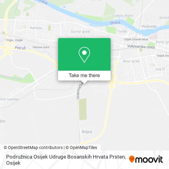 Podružnica Osijek Udruge Bosanskih Hrvata Prsten map