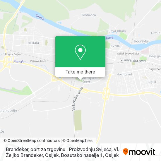 Brandeker, obrt za trgovinu i Proizvodnju Svijeća, Vl. Željko Brandeker, Osijek, Bosutsko naselje 1 map