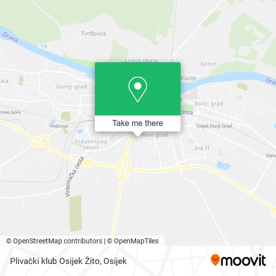 Plivački klub Osijek Žito map