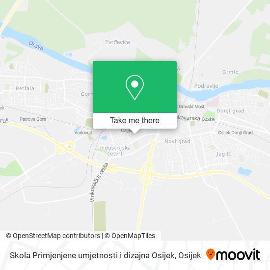 Skola Primjenjene umjetnosti i dizajna Osijek map