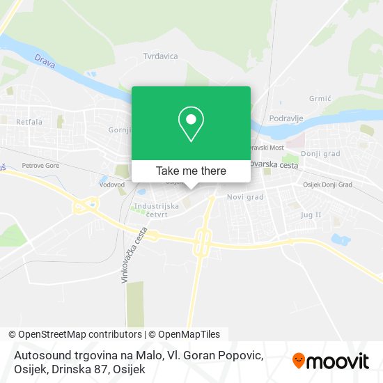 Autosound trgovina na Malo, Vl. Goran Popovic, Osijek, Drinska 87 map