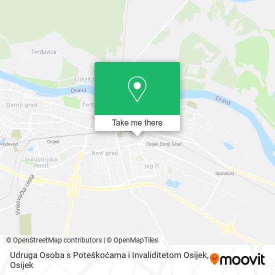 Udruga Osoba s Poteškoćama i Invaliditetom Osijek map