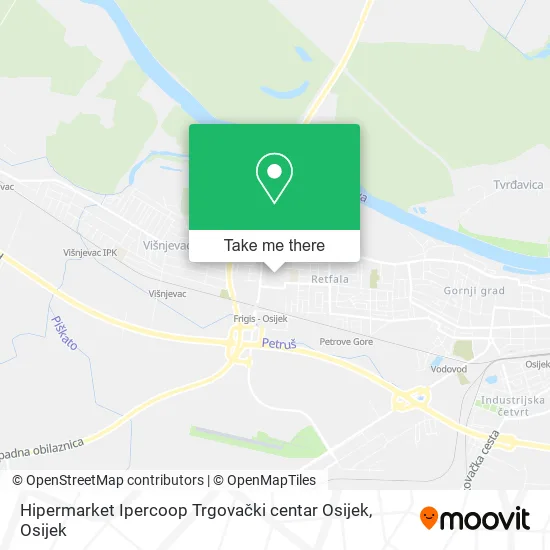 Hipermarket Ipercoop Trgovački centar Osijek map