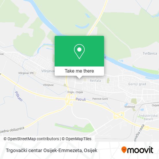 Trgovački centar Osijek-Emmezeta map
