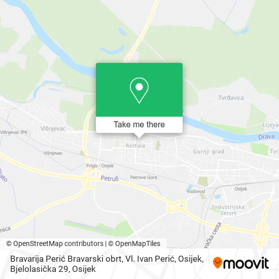Bravarija Perić Bravarski obrt, Vl. Ivan Perić, Osijek, Bjelolasička 29 map