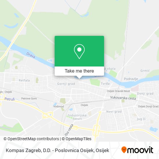 Kompas Zagreb, D.D. - Poslovnica Osijek map