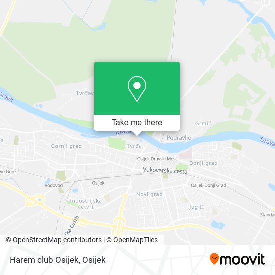 Harem club Osijek map