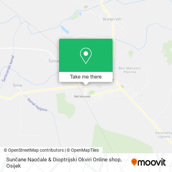 Sunčane Naočale & Dioptrijski Okviri Online shop map