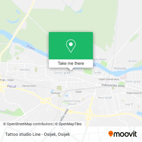 Tattoo studio Line - Osijek map