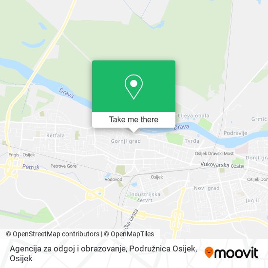 Agencija za odgoj i obrazovanje, Podružnica Osijek map