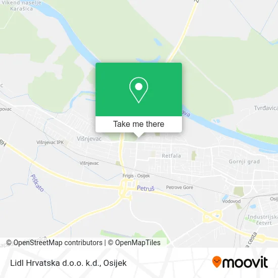 Lidl Hrvatska d.o.o. k.d. map