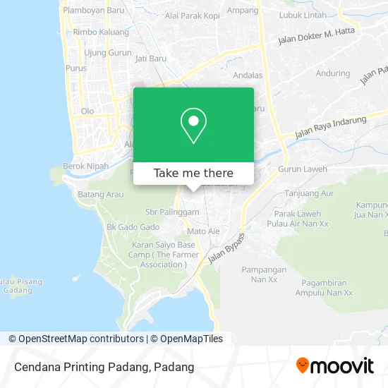 Cendana Printing Padang map