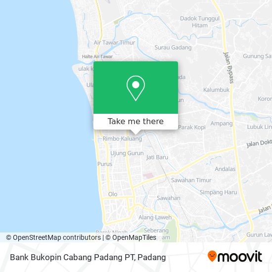 Bank Bukopin Cabang Padang PT map