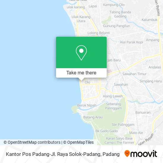 Kantor Pos Padang-Jl. Raya Solok-Padang map