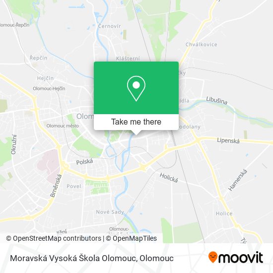 Moravská Vysoká Škola Olomouc map