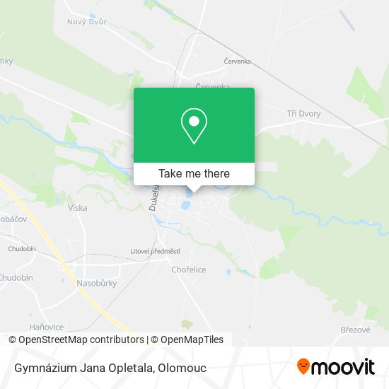 Gymnázium Jana Opletala map