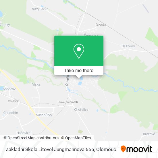 Карта Základní Škola Litovel Jungmannova 655