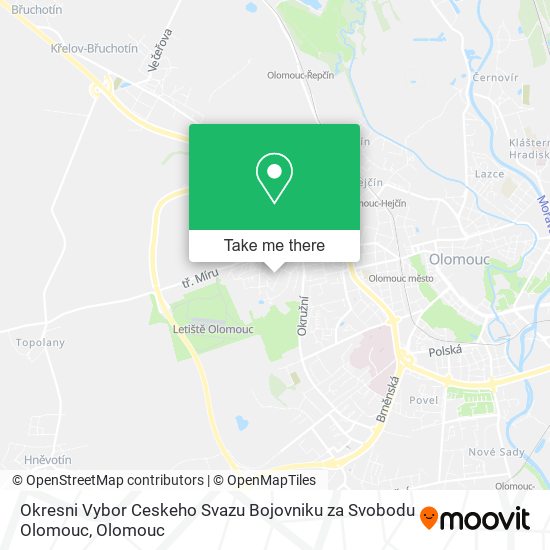 Okresni Vybor Ceskeho Svazu Bojovniku za Svobodu Olomouc map