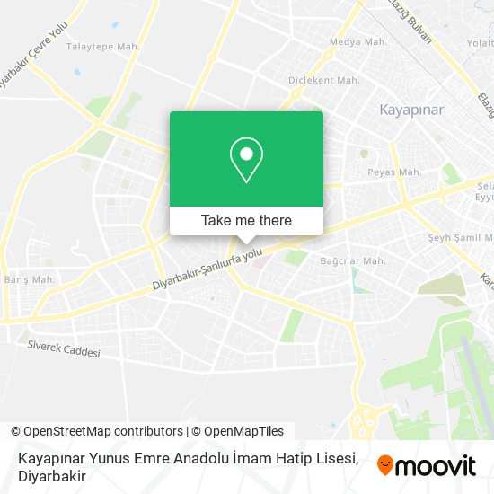Kayapınar Yunus Emre Anadolu İmam Hatip Lisesi map