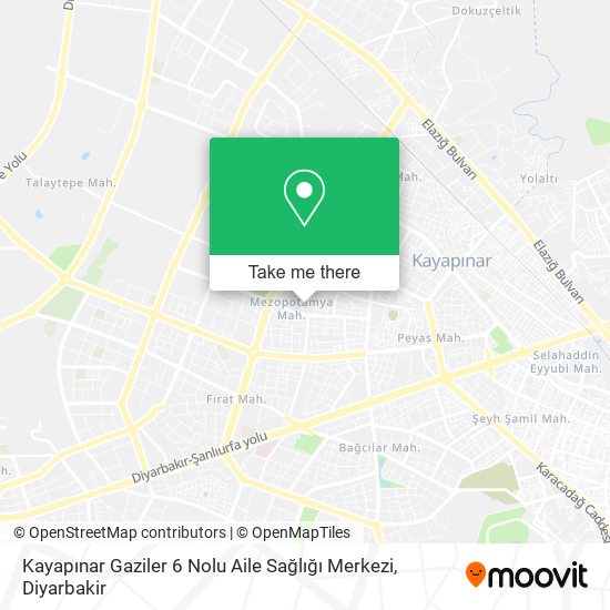 Kayapınar Gaziler 6 Nolu Aile Sağlığı Merkezi map