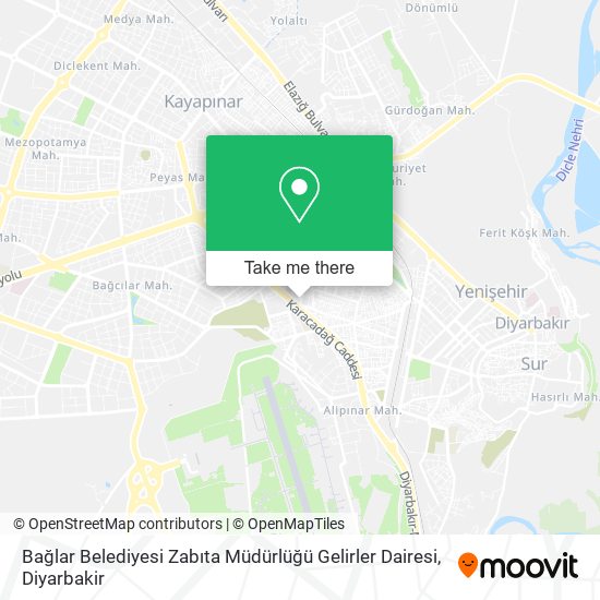 Bağlar Belediyesi Zabıta Müdürlüğü Gelirler Dairesi map