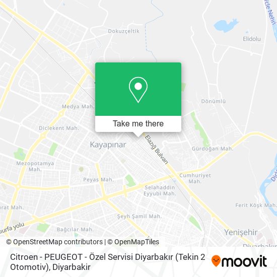 Citroen - PEUGEOT - Özel Servisi Diyarbakır (Tekin 2 Otomotiv) map