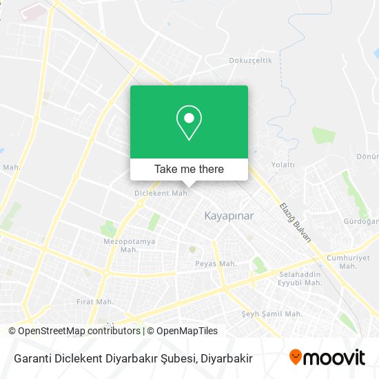 Garanti Diclekent Diyarbakır Şubesi map