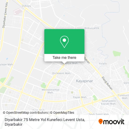 Diyarbakir 75 Metre Yol Kunefeci Levent Usta map