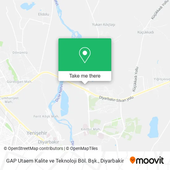 GAP Utaem Kalite ve Teknoloji Böl. Bşk. map