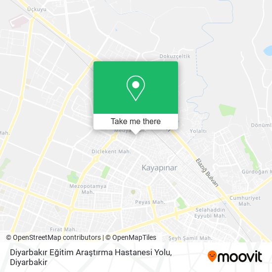 Diyarbakır Eğitim Araştırma Hastanesi Yolu map