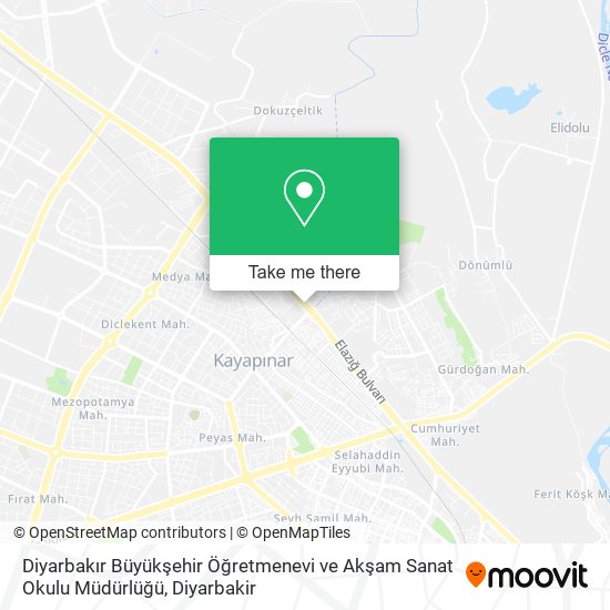 Diyarbakır Büyükşehir Öğretmenevi ve Akşam Sanat Okulu Müdürlüğü map