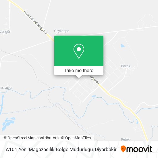 A101 Yeni Mağazacılık Bölge Müdürlüğü map