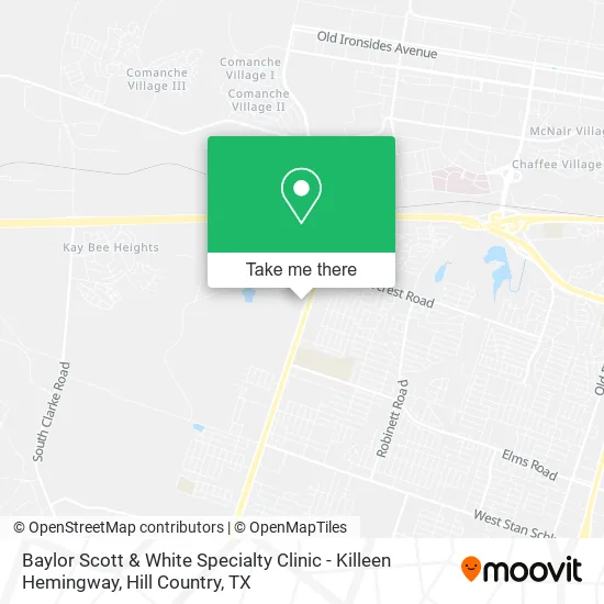 Baylor Scott & White Specialty Clinic - Killeen Hemingway map